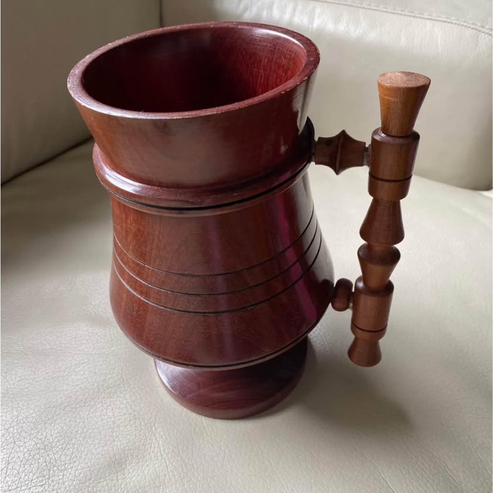Wooden Pitcher Mug/ vase with handle